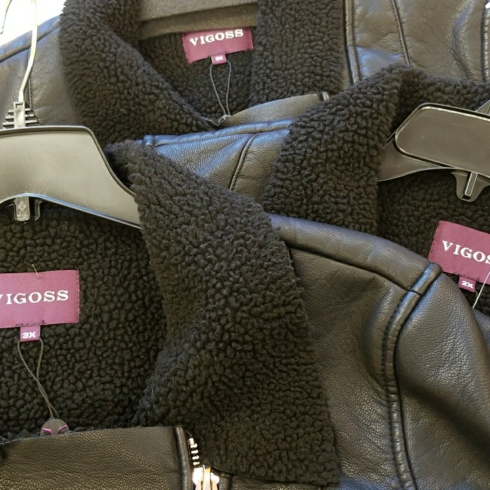 VIGOSS faux leather biker crp jacket NWT plus size - Picture 5 of 8